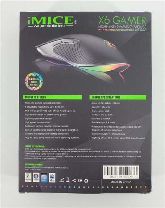 Hock Shop Canada | IMICE LIGHT UP GAMING MOUSE 6400DPI