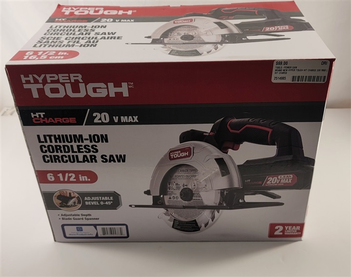 Hock Shop Marketplace HYPER TOUGH HIT CHARGE 20V MAX CIRCULAR SAW