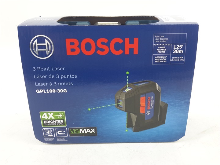 Hock Shop Marketplace BOSCH 3 POINT LASER LEVEL GREEN BEAM