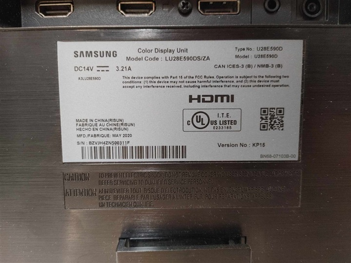 samsung model code lu28e590ds za